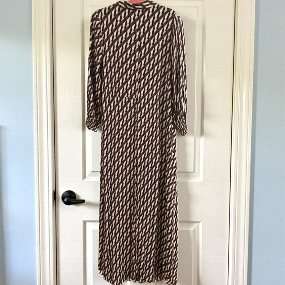 Zara Sussy Geometric Maxi Shirtdress Multicolor XS - Picture 4 of 12